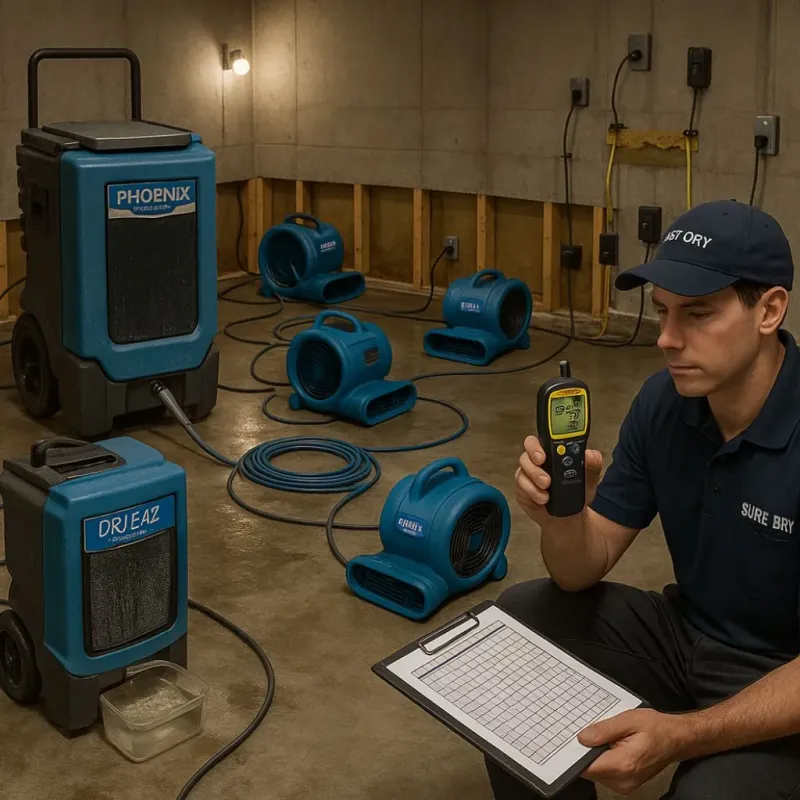 Structural Drying and Dehumidification process in Holgate, OH